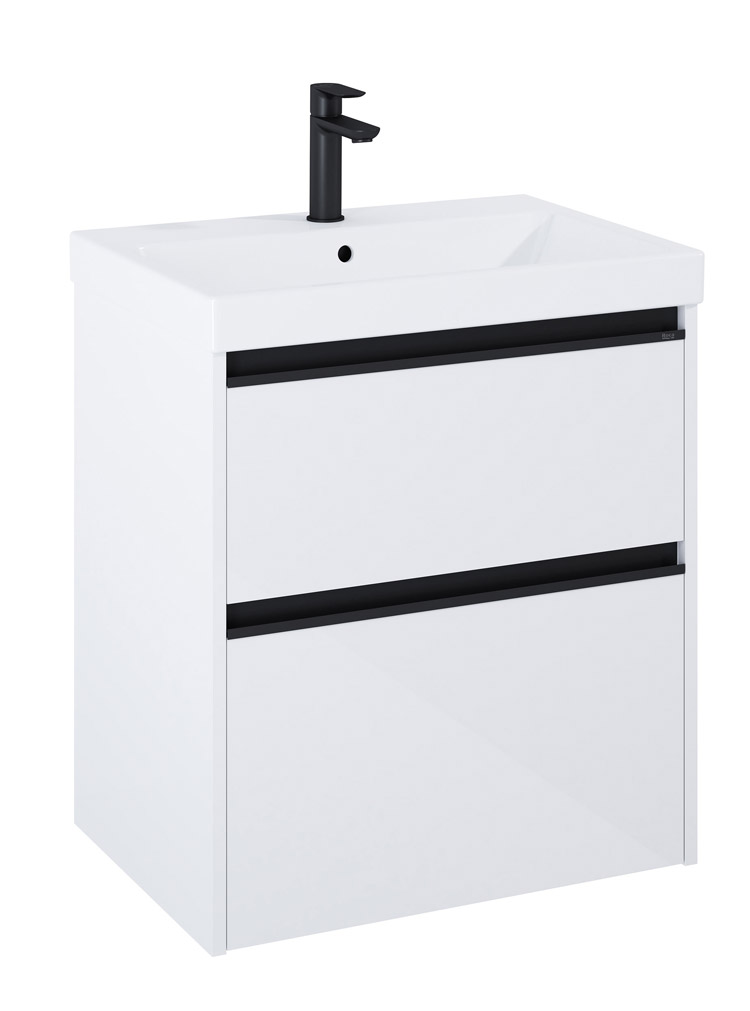 Roca Gap Pro Wąski zestaw łazienkowy Unik 60 cm z umywalką slim niebieski mat (A852049538)